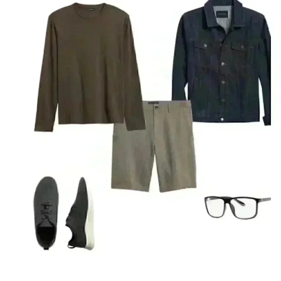 Banana Republic 10" Slim- Fit Linen Olive Herringbone Short - Picture 4 of 11